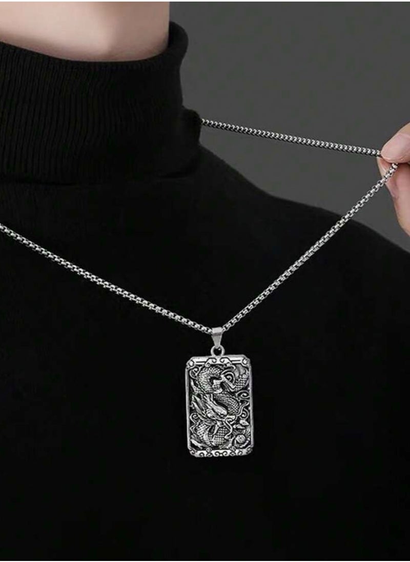 JewelryEveryday - Silver Stainless Steel Necklace For Men Size 60cm - Image 1