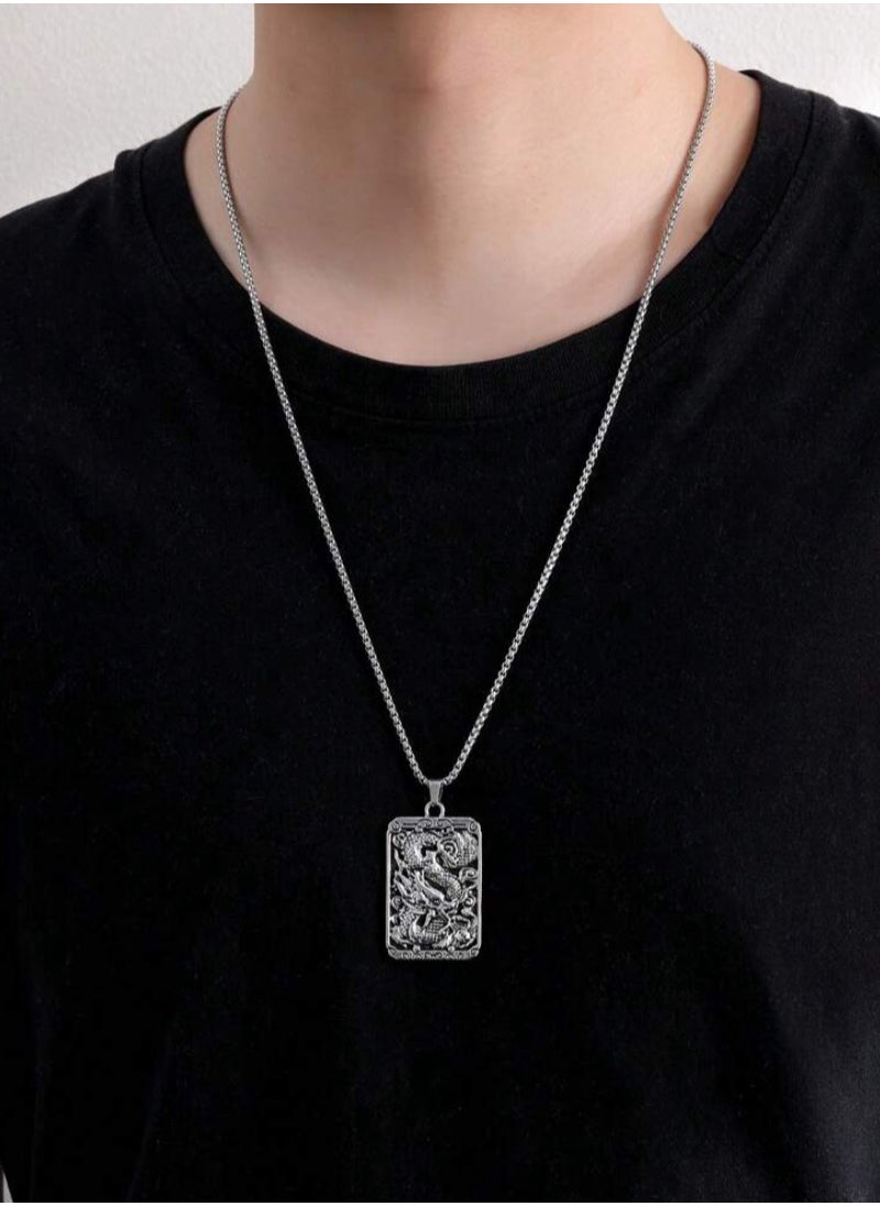 JewelryEveryday - Silver Stainless Steel Necklace For Men Size 60cm - Image 1
