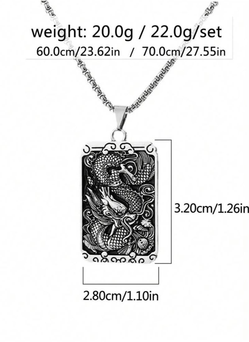 JewelryEveryday - Silver Stainless Steel Necklace For Men Size 60cm - Image 1
