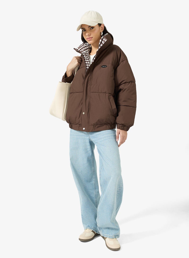 جينجر جاكيت مبطن بسحاب ورقبة عالية - Image 4