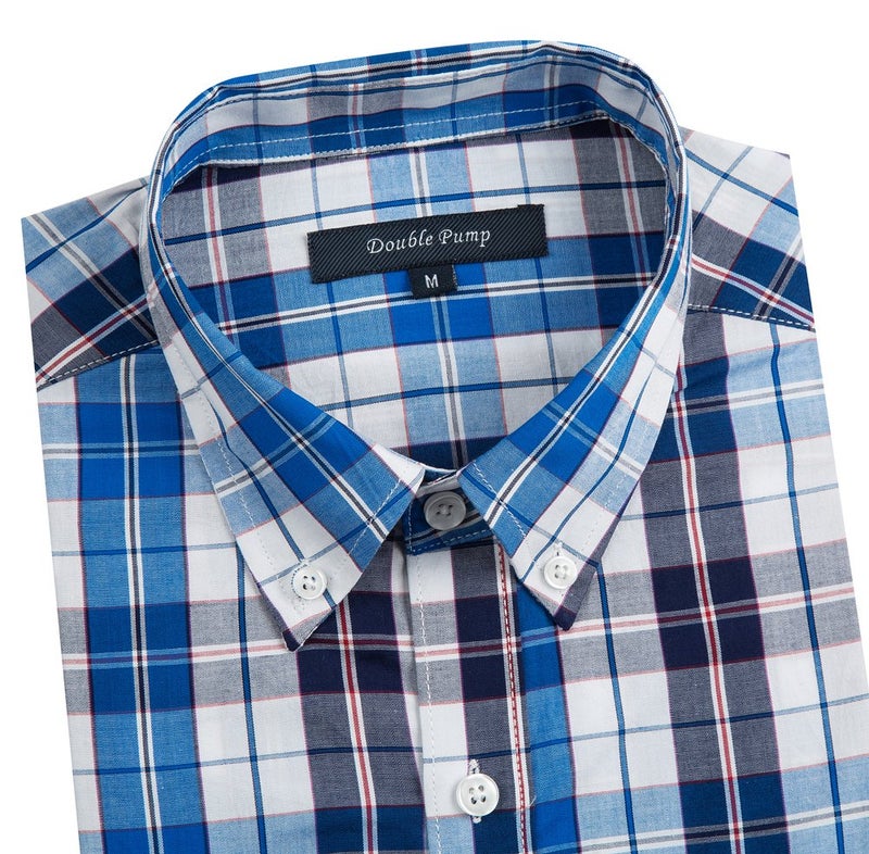 Double Pump Mens Button Down Shirts Cotton Long Sleeve Shirts Regular Fit (SL01A,M) - Image 4