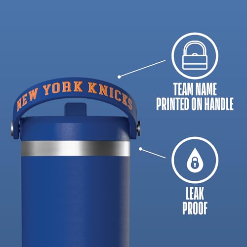 Hydrapeak x NBA Officially Licensed New York Knicks 32oz Nomad Stainless Steel Tumbler with Handle and Straw Lid, Leakproof Water Bottle in Limited Edition Collector's Gift Box - Image 4