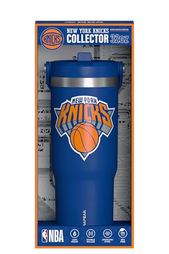 Hydrapeak x NBA Officially Licensed New York Knicks 32oz Nomad Stainless Steel Tumbler with Handle and Straw Lid, Leakproof Water Bottle in Limited Edition Collector's Gift Box - Image 3