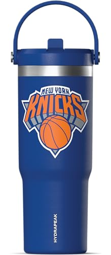 Hydrapeak x NBA Officially Licensed New York Knicks 32oz Nomad Stainless Steel Tumbler with Handle and Straw Lid, Leakproof Water Bottle in Limited Edition Collector's Gift Box - Image 2