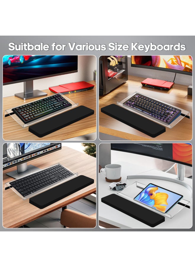 Computer Keyboard Stand, Ergonomic Keyboard Keyboard Stand For Desktop Easy-Color:Black - Image 4