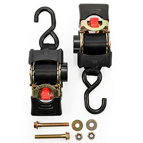 Camco 50030 Retractable Transom Tie Down Strap (2” Width, 5.5’, Bolt-On), Black - Image 1