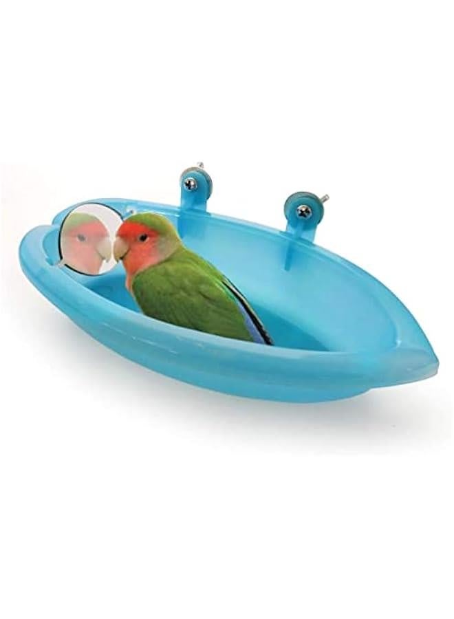 فايلكس حوض استحمام للطيور مع مراة م و، حوض استحمام محمول للطيور والغاوات والحيواات الاليفة، حوض استحمام، ملحقات حوض استحمام للطيور - Image 1