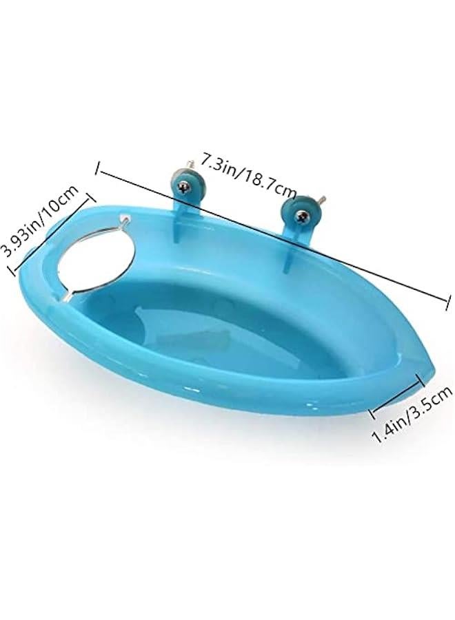 فايلكس حوض استحمام للطيور مع مراة م و، حوض استحمام محمول للطيور والغاوات والحيواات الاليفة، حوض استحمام، ملحقات حوض استحمام للطيور - Image 2