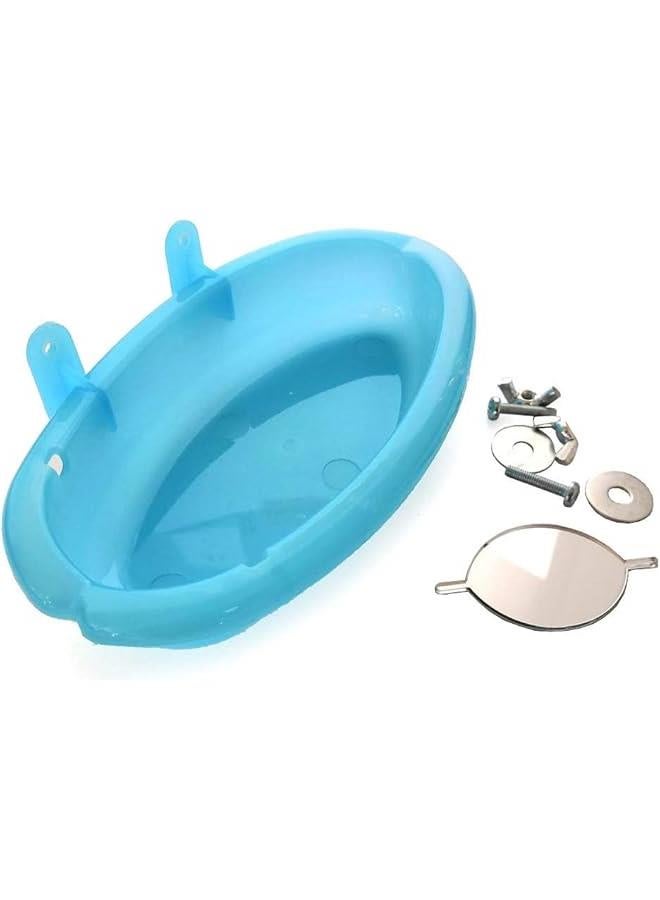 فايلكس حوض استحمام للطيور مع مراة م و، حوض استحمام محمول للطيور والغاوات والحيواات الاليفة، حوض استحمام، ملحقات حوض استحمام للطيور - Image 4