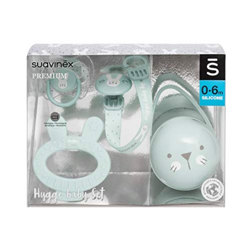 Newborn Gift Set for Nursery Use, Plastic Silicone, Green, BPA Free Hygge Collection L3 - Image 2