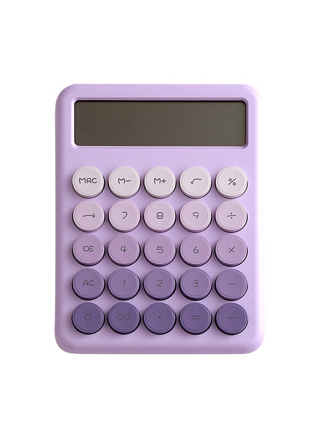 Generic - Desktop Calculator 12 Digit Large LCD Display Big Round Button Cute Gradient Colored Calculator Suitable for Office School Home for Kids Students Accountant - Image 1