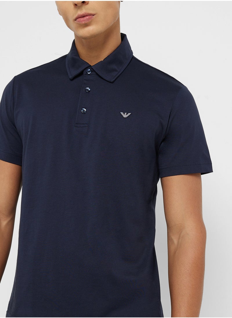 EMPORIO ARMANI Beachwear Logo Polo Shirt  - Image 3