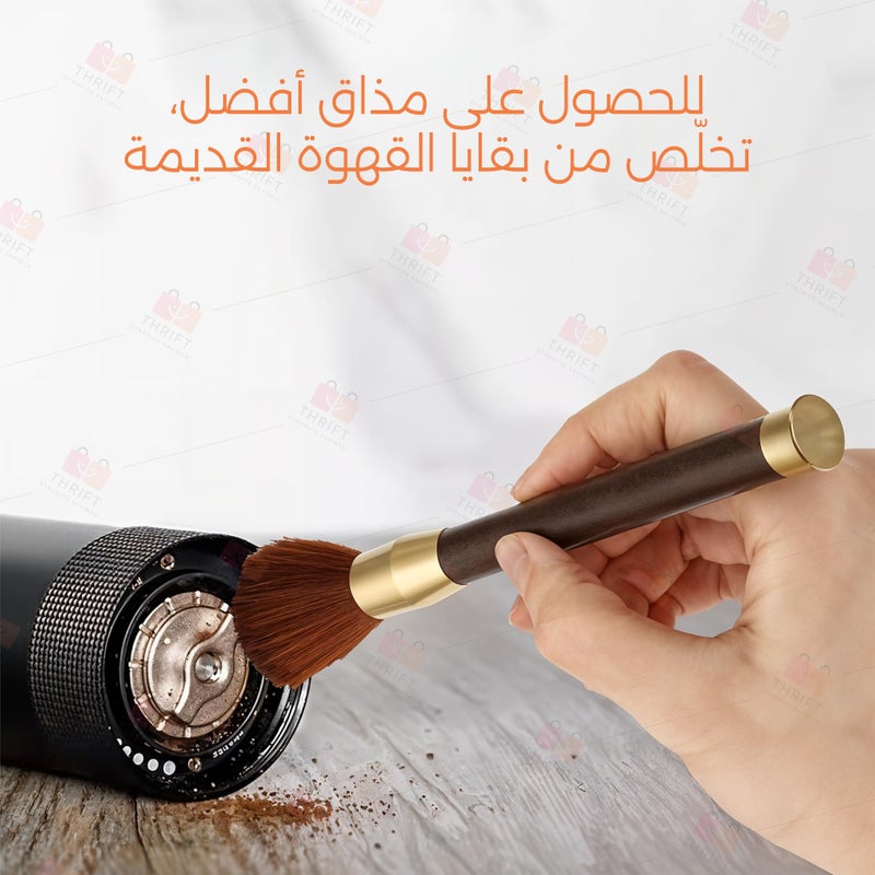 Premium Espresso Cleaning Brush – Soft Bristles Coffee Grinder Brush with Natural Wooden Handle & Brass Accents – Barista Tool for Cleaning Coffee Grinders & Espresso Machines - Image 4