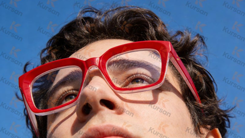 Kursan Classic Non Prescription Clear Lens Glasses for Women Men Thick Square Frame Eyeglasses (Red) - Image 4