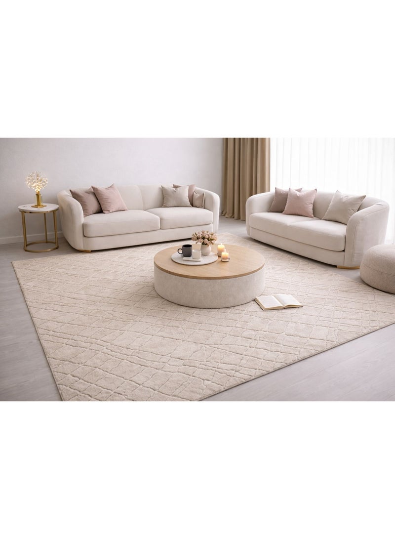 Home auraa Carpet Rug Felt & Canvas Backing – Size 200 x 300 cm – 6.56x9.84 ft | Velvet Shaggy Design - Grey Color | Ideal Carpet for Living Room, Bedroom, Office, Hallway or Balcony - Image 2