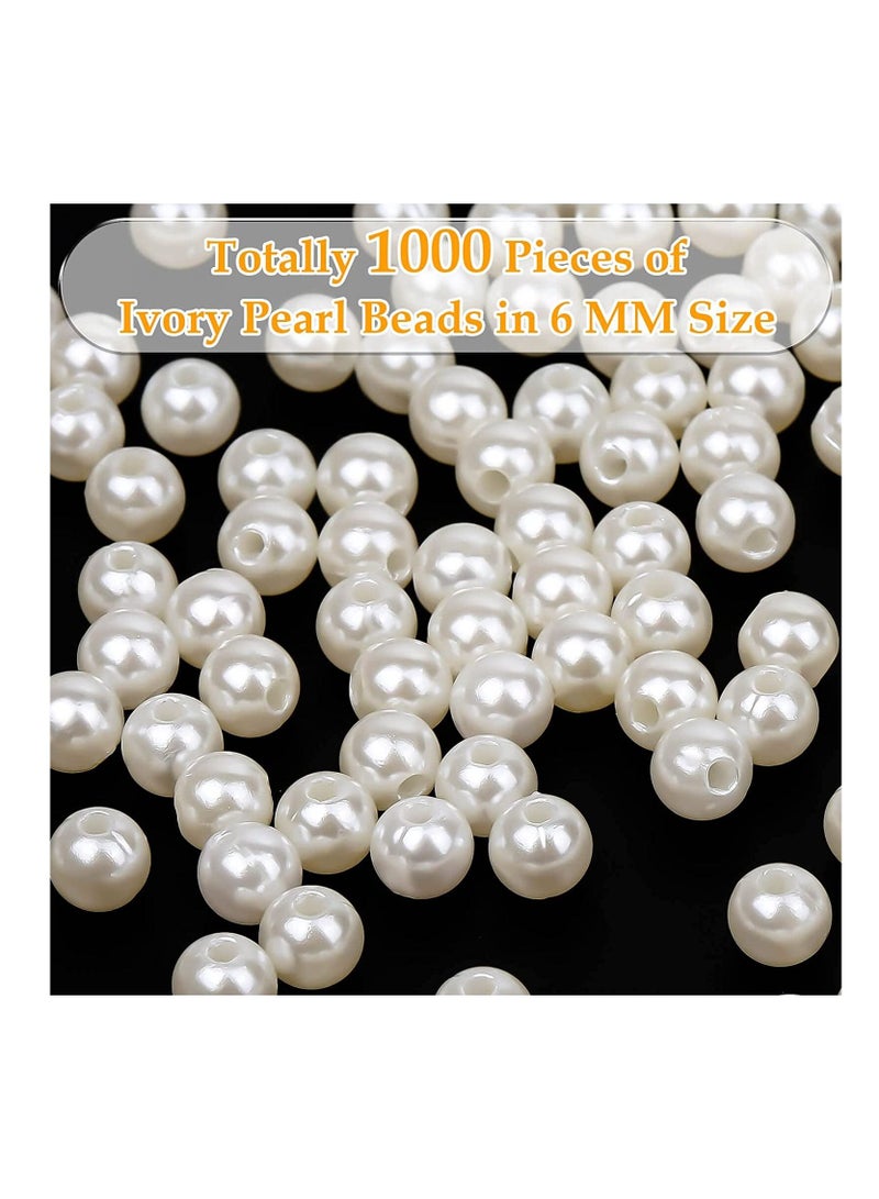 1000pcs 6 mm Pearl Beads with Holes for Jewellery Making Bracelets Necklaces Hairs Crafts Decoration and Vase Filler - Image 5
