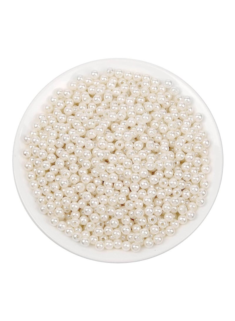 1000pcs 6 mm Pearl Beads with Holes for Jewellery Making Bracelets Necklaces Hairs Crafts Decoration and Vase Filler - Image 1