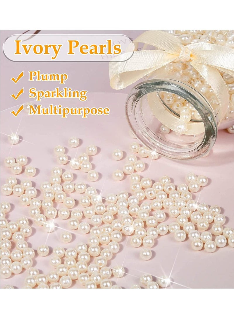 1000pcs 6 mm Pearl Beads with Holes for Jewellery Making Bracelets Necklaces Hairs Crafts Decoration and Vase Filler - Image 4
