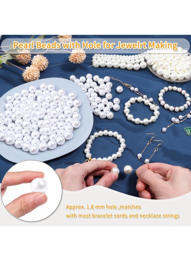 1000pcs White 6mm Pearl Beads with Hole Round Pearls for Crafting & Jewellery Making Fake Pearls Bead for Bracelets Necklaces Earrings Key Chains Accessories DIY - Image 2