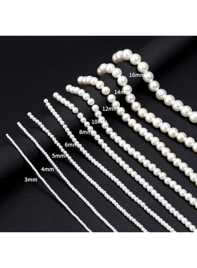 1000pcs White 6mm Pearl Beads with Hole Round Pearls for Crafting & Jewellery Making Fake Pearls Bead for Bracelets Necklaces Earrings Key Chains Accessories DIY - Image 3