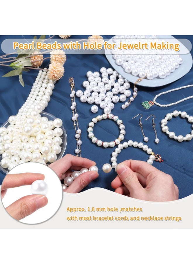 1000pcs White 6mm Pearl Beads with Hole Round Pearls for Crafting & Jewellery Making Fake Pearls Bead for Bracelets Necklaces Earrings Key Chains Accessories DIY - Image 5