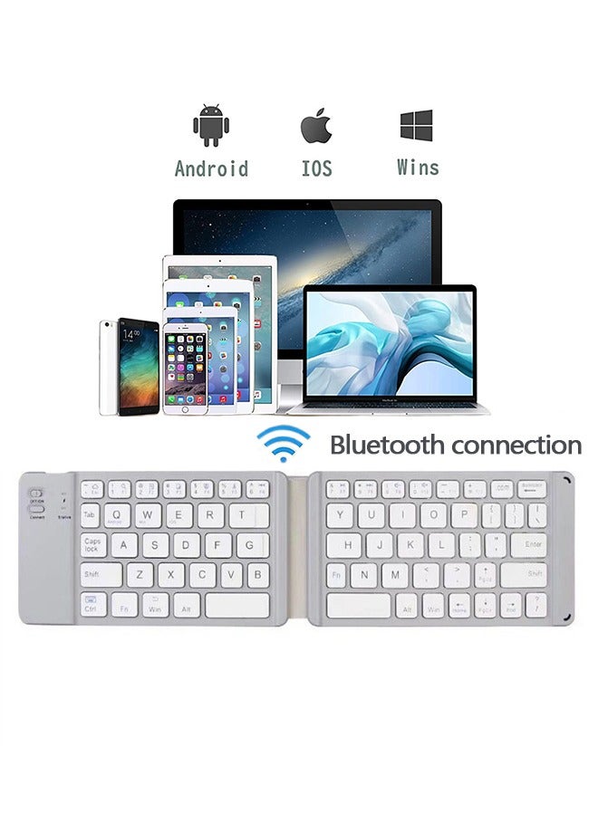 Foldable Bluetooth Keyboard, Rechargeable Ultra Slim Mini Pocket Folding Keyboard, Wireless Portable Keyboard Compatible With Android, iOS, Windows System, Mobilephone, Tablet, Laptop Device  - Image 1