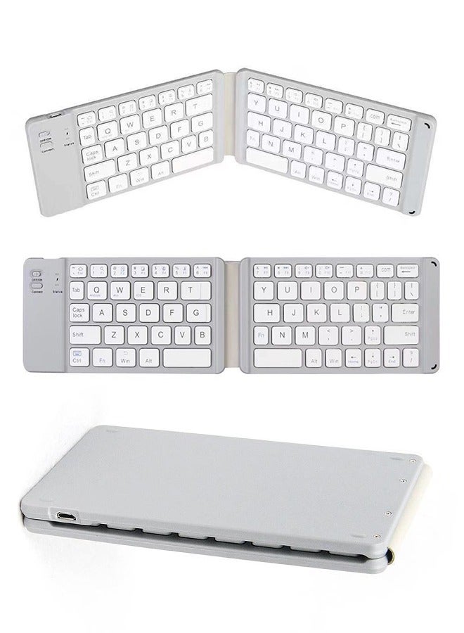 Foldable Bluetooth Keyboard, Rechargeable Ultra Slim Mini Pocket Folding Keyboard, Wireless Portable Keyboard Compatible With Android, iOS, Windows System, Mobilephone, Tablet, Laptop Device  - Image 2