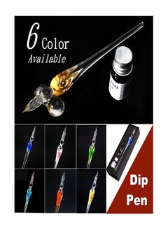 Generic Vintage Glass Dip Ink Pen Fountain Pen Signature Pen With Ink  - Image 1