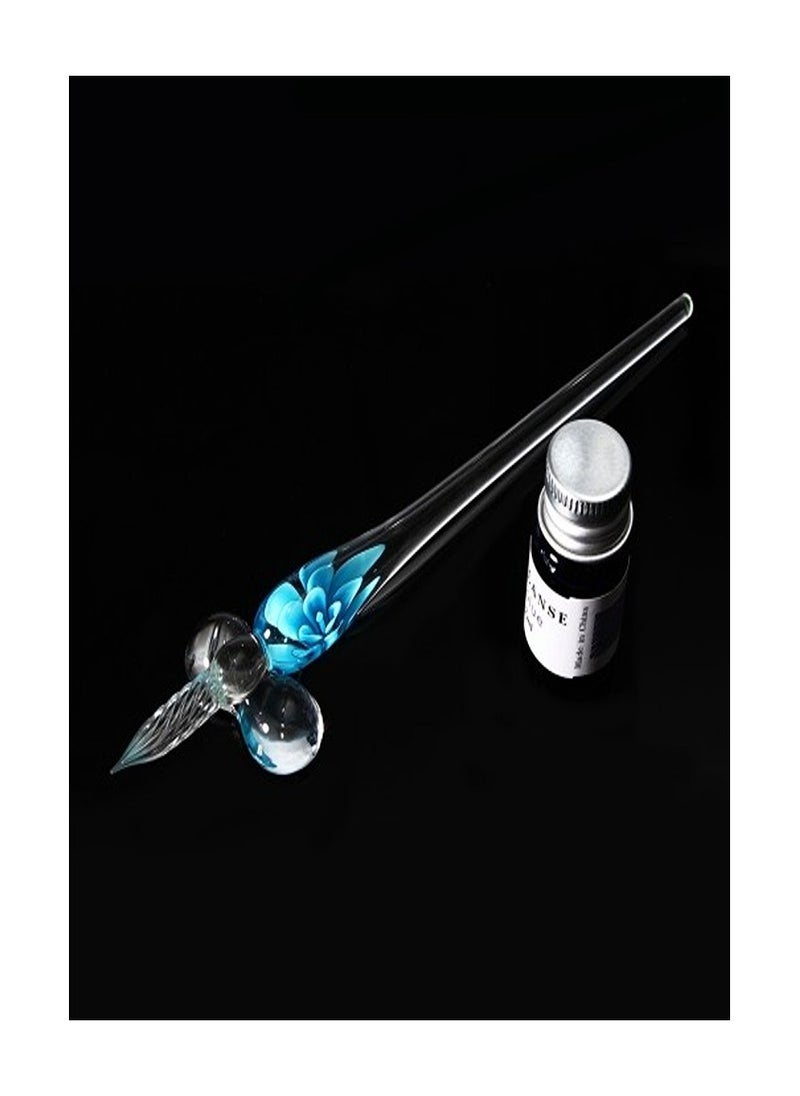 Generic Vintage Glass Dip Ink Pen Fountain Pen Signature Pen With Ink  - Image 5