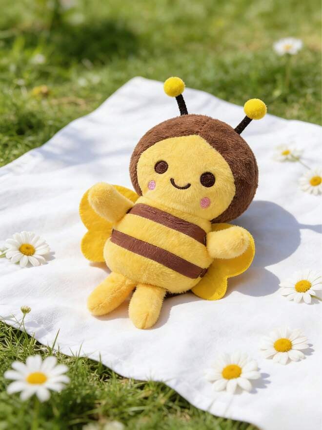 POKOJA LAND 1 Pc Bees Soft Toy Small Bee Stuffed Animal Honeybee Plush Keychains Realistic Cartoon Toys Adorable Doll For Christmas Baby Shower Birthday Party Favors Handbag Bag Bag Pendant,Suitable As A Holiday Birthday Gift