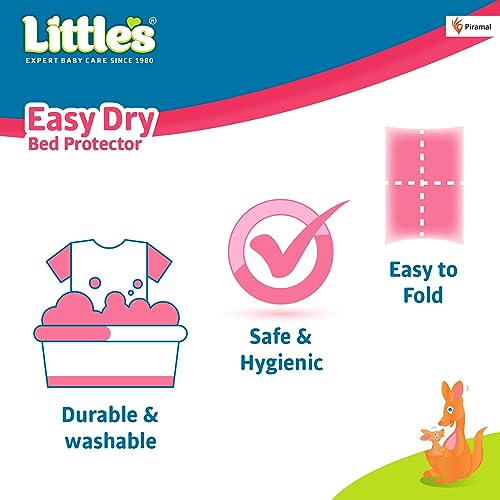 Little's Easy Dry Bed Protector I Quick Absorption I Waterproof I Stain Proof I Soothing Sleep I Soft I Durable I Machine Washable (2, Pink, Small) - Image 4