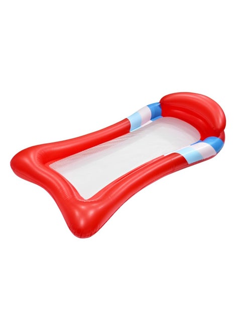 Swim Rings, Inflatable Floating Row Water Hammock Swimming Air Mattresses Summer Pool Beach Floating Row Mesh Recliner Float Bed (Color : Red)