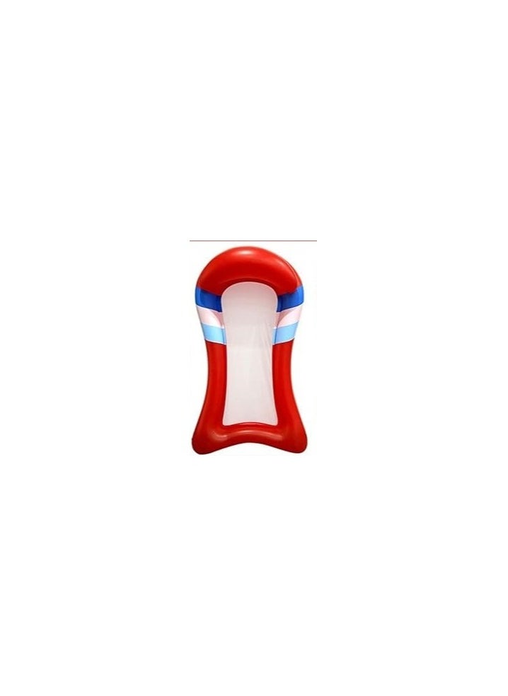 null - Swim Rings, Inflatable Floating Row Water Hammock Swimming Air Mattresses Summer Pool Beach Floating Row Mesh Recliner Float Bed (Color : Red) - Image 1