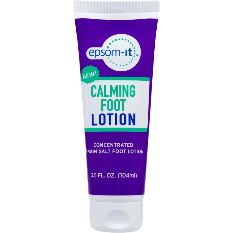 EpsomIt Calming Foot Lotion Topical Magnesium Cream for Tired Feet Ankles Epsom Salt Magnesium Sulfate Rub with Urea Soften Tough Skin Cracked Heels Stiffness in Legs Knees and Feet 35oz
