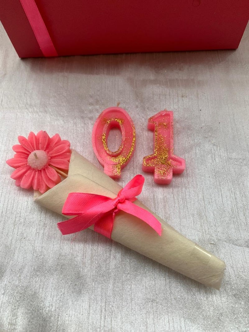 Astrid Glitter Pink Number Birthday Candles Celebrate Every Milestone with Sparkle 09 Birthday Candle Soy Wax - Image 3