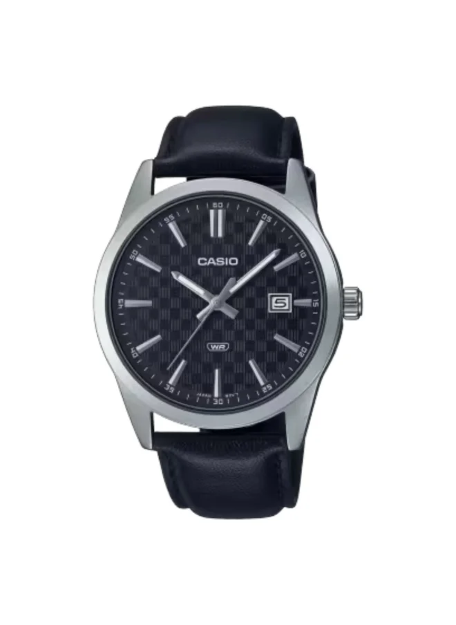 CASIO Men's Leather Analog Watch MTP-VD03L-1AUDF - 41 mm