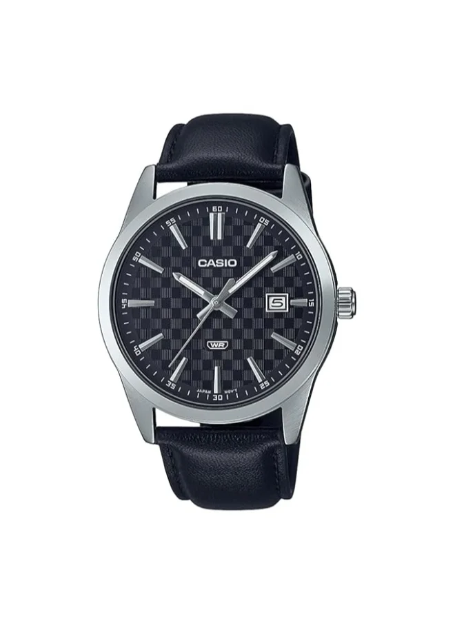 CASIO Men's Leather Analog Watch MTP-VD03L-1AUDF - 41 mm