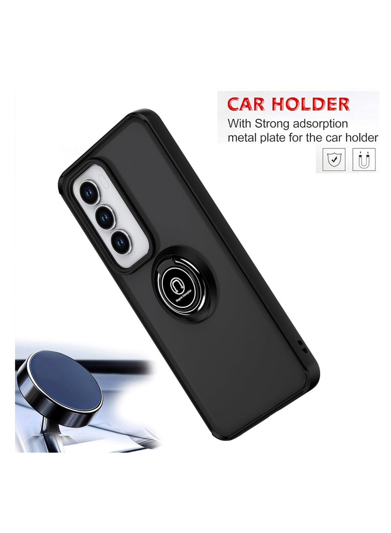 BORTONY OPPO Reno 12 Pro 5G Case Cover Rotational Metal Ring Grip Kickstand Cover With Magnetic Car Mount Holder Case Shockproof TPU for OPPO Reno 12 Pro 5G - Image 4