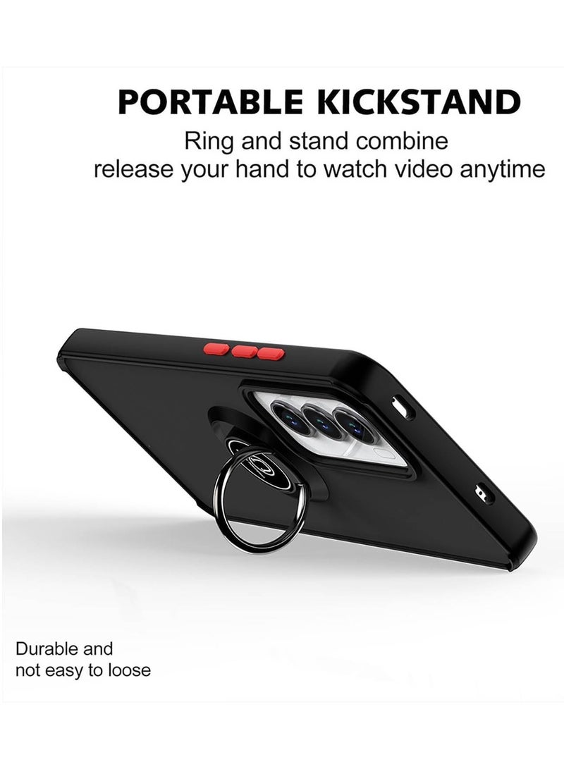 BORTONY OPPO Reno 12 Pro 5G Case Cover Rotational Metal Ring Grip Kickstand Cover With Magnetic Car Mount Holder Case Shockproof TPU for OPPO Reno 12 Pro 5G - Image 3