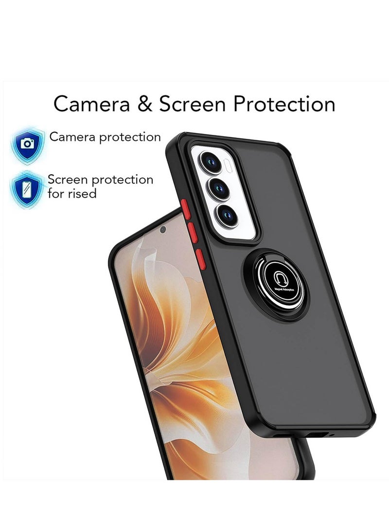 BORTONY OPPO Reno 12 Pro 5G Case Cover Rotational Metal Ring Grip Kickstand Cover With Magnetic Car Mount Holder Case Shockproof TPU for OPPO Reno 12 Pro 5G - Image 5