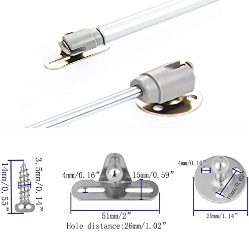 priaolker 20N Gas Cabinet Door Hinge Support - Gas Shock, Soft Close & Cushioning - 8" Length (2 Pack - 4.4 lb) - Image 3