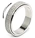 OreilleStar Anxiety Ring for Women Fidget Spinner Ring Fidget Toys Adults Titanium Stainless Steel Thumb Ring 6mm Wide Sivler Size 10 - Image 3