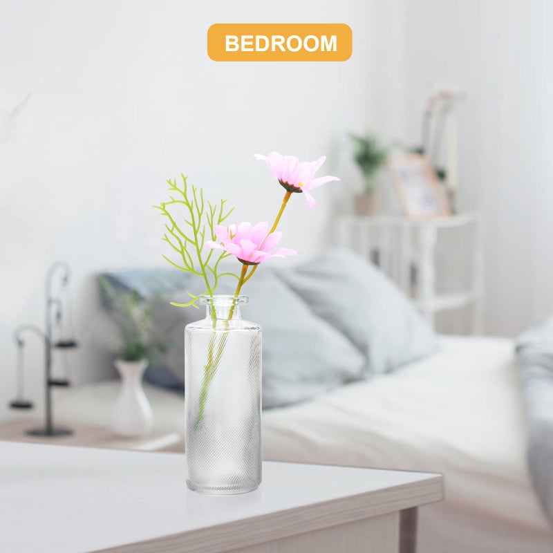 Brajttt Glass Bud Vase Set in Bulk  9pcs Mini Vintage Flower Vases for Wedding  Clear Relief Vase for Centerpieces Home Table Flower Decor  Party Decorations - Image 5