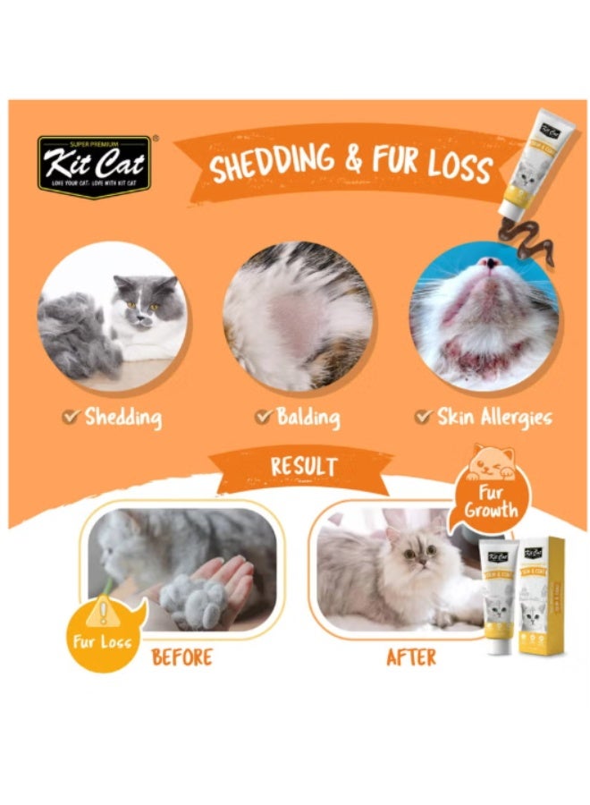 Kit Cat Cat Vitamins & Daily Skin & Coat Support Paste for Cats & Kittens - 120g - Anti-Allergy & Healthy Fur Formula - Image 2