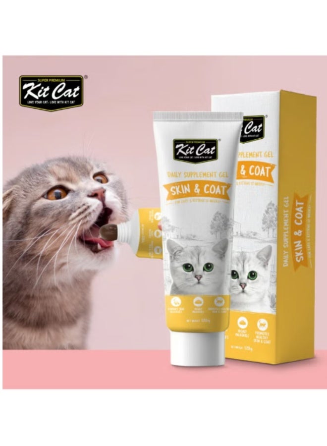 Kit Cat Cat Vitamins & Daily Skin & Coat Support Paste for Cats & Kittens - 120g - Anti-Allergy & Healthy Fur Formula - Image 3