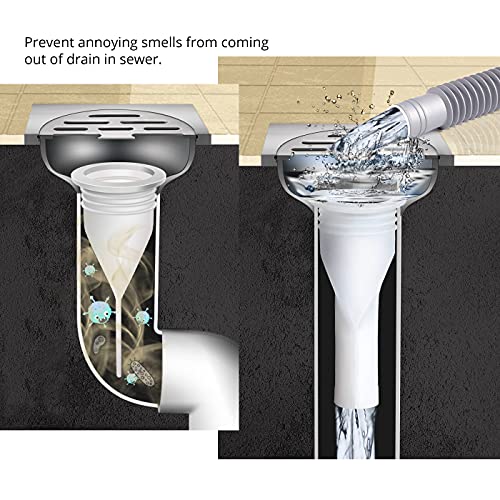 HLZC Drain Backflow Preventer, One Way Valve, Adjustable Silicone Sink Floor Drain Trap for Pipes Tubes in Toilet Bathroom Kitchen (White-4) - Image 2