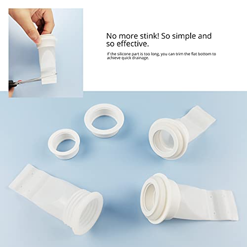 HLZC Drain Backflow Preventer, One Way Valve, Adjustable Silicone Sink Floor Drain Trap for Pipes Tubes in Toilet Bathroom Kitchen (White-4) - Image 3
