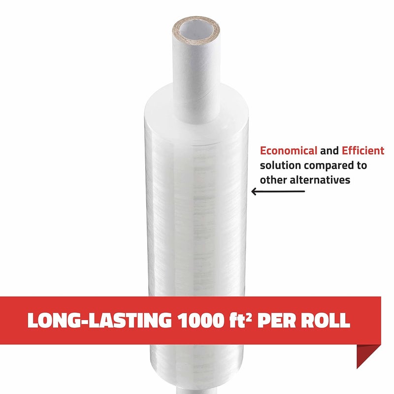 Simply Cool Stretch Wrap with Handle Industrial Strength 2 Pack 11" x 1000 Ft 60 Gauge Thick (15 Micron) Shrink Wrap Roll for Moving Supplies, Furniture, Pallets, Plastic Wrap for Packing, Heavy Duty Stretch Film - Image 3
