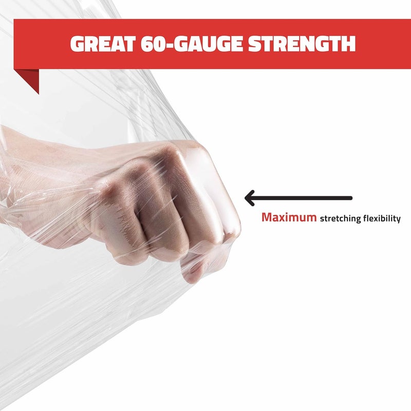 Simply Cool Stretch Wrap with Handle Industrial Strength 2 Pack 11" x 1000 Ft 60 Gauge Thick (15 Micron) Shrink Wrap Roll for Moving Supplies, Furniture, Pallets, Plastic Wrap for Packing, Heavy Duty Stretch Film - Image 2