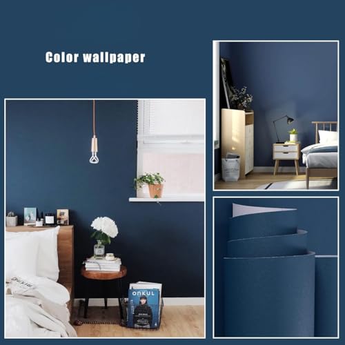 SUNBIRD Navy Blue Peel and Stick Wallpaper Matte Blue Contact Paper Solid Wall Paper Self-Adhesive Thick Vinyl Removable Wallpaper for Wall Decoration (Navy, 12" x 48" Inch) - Image 3